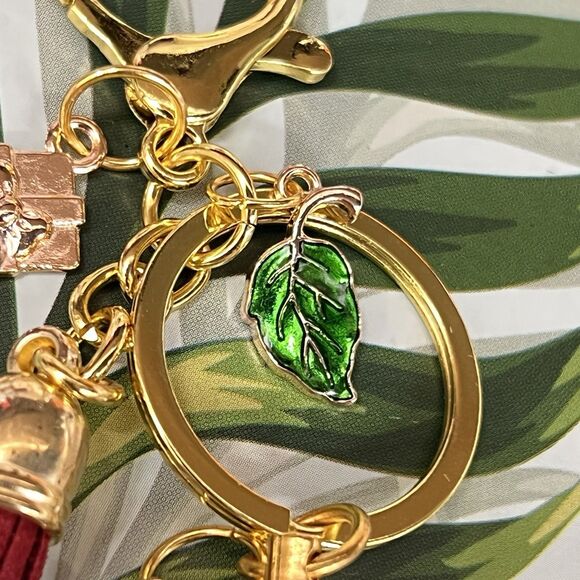 GIFT Christmas Keychain Bag Charm Multi Suede Tassel Leaf Snowflake Swivel Clasp - Picture 7 of 9